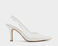 Mesh pointed toe heel- ivory