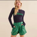 Leather shorts- green